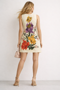 S3125 BOTANICAL PRINT SHIFT MINI DRESS