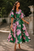 CH9009 PETAL BREEZE MIKADO MAXI DRESS