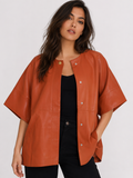 W3087 OVERSIZED BOXY VEGAN LEATHER JACKET