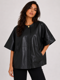 W3087 OVERSIZED BOXY VEGAN LEATHER JACKET