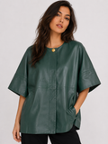 W3087 OVERSIZED BOXY VEGAN LEATHER JACKET