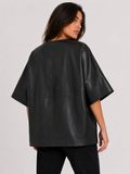 W3087 OVERSIZED BOXY VEGAN LEATHER JACKET