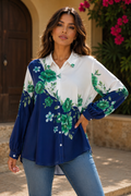 S3137 FLOWY FLORAL BUTTON DOWN TOP