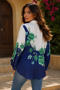 S3137 FLOWY FLORAL BUTTON DOWN TOP