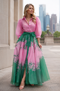 GF1600-1 BLOSSOM DREAM MAX ORGANZA SHIRT DRESS