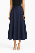 NY0047 STRUCTURED A-LINE SKIRT (BLK, NVY, BLU)