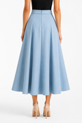 NY0047 STRUCTURED A-LINE SKIRT (BLK, NVY, BLU)