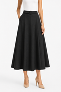 NY0047 STRUCTURED A-LINE SKIRT (BLK, NVY, BLU)
