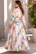 TL0010 ENCHANTED BLOOM STUDDED MIKADO MAXI DRESS