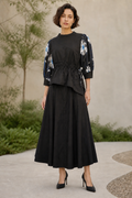 CH0071 ASYMMETRIC DRAWSTRING PEPLUM TOP