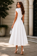 W5983 SCULPTED BELTED A-LINE MAXI DRESS