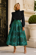TL90651 FLORAL BROCADE SKIRT