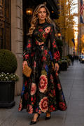 GF17813 PAINTERLY FLORAL MAXI DRESS