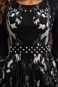 GF17969 BOTANICAL PRINT FLARE SLEEVE MAXI DRESS