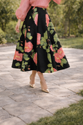 CH0086A A-LINE FLORAL MAXI SKIRT