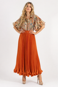 GF1675 FLORAL ORGANZA PUFF SLEEVE TOP