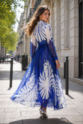 GF1045 FLORAL PRINT MAXI DRESS (BLU, BLK)