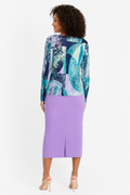 N2470A ABSTRACT PRINT LONG SLEEVE CRINKLED TOP