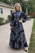 GF1638 BANDANA PAISLEY MAXI DRESS ( S ONLY)
