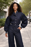 CH8004 PUFF-SLEEVE BOMBER JACKET TOP