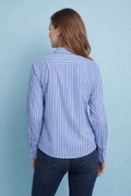 CH0254 TAILORED STRIPE BUTTON-DOWN TOP