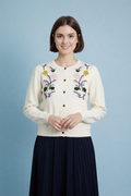 SK021 FLORAL EMBROIDERED CARDIGAN SWEATER