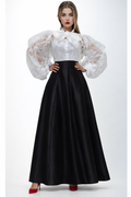 CH0049 A-LINE MAXI SKIRT (BLK, WHT, GRN)