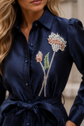 GF17810 LUXE EMBELLISHED BUTTONDOWN MAXI DRESS (PNK, NVY)