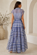 GF17912 HARBOR BREEZE TIERED ORGANZA MAXI DRESS