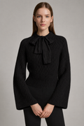 ZL001 DRAWSTRING NECK SWEATER (PINK, WHT, LAV, GRN, BLK)