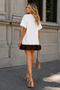 S3162 PEARL VEIL PORTRAIT MINI DRESS