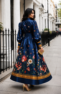 A96208 BUTTERFLY GARDEN MIKADO MAXI DRESS