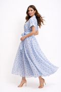 CH0227 HEART PRINT SHEER ORGANZA SHIRT DRESS