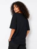 TL0005 HAPPY GLAM RHINESTONE T- SHIRT TOP (BLK, WHT)