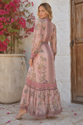 A95171 BOHEMIAN PRINT ORGANZA MAXI DRESS