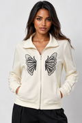 CH0019 BUTTERFLY JACKET TOP (WHT, BLK)