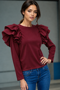 2020131 SWEATER TOP (MUSTARD, WINE)