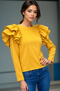 2020131 SWEATER TOP (MUSTARD, WINE)
