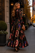GF17813 PAINTERLY FLORAL MAXI DRESS