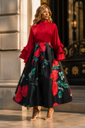 H6815 TIERED RUFFLE SLEEVE STATEMENT TOP