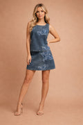E8051 VINTAGE WASH BUTTERFLY SKIRT SET