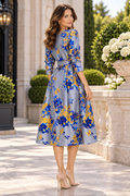 S3086 JACQUARD MIDI DRESS