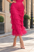 A93114 FRINGE CRINKLE SKIRT