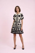 GF1529 PLEATED POLKA DOT MINI DRESS