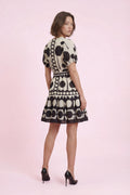 GF1529 PLEATED POLKA DOT MINI DRESS