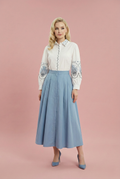 S3102 EMBROIDERED PUFF SLEEVE TOP