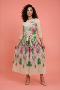 N2569 CRINKLED FLORAL DRESS
