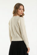 US0002 EMBROIDERED FLORAL CREWNECK SWEATER