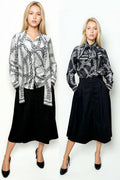 H25081 CHAIN PRINT TOP (BLK,WHT)