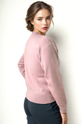 JS0020 EMBROIDERY FOLIAGE SWEATER (PINK, BLK, IVORY)